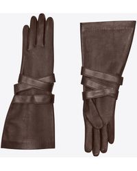 Saint Laurent - Aviator Gloves In Leather - Lyst