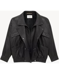 Saint Laurent - Bomberjacke Aus Bubble-Lammleder - Lyst