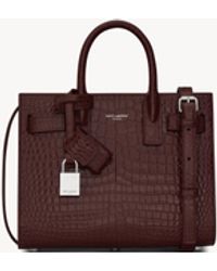 Saint Laurent - Sac De Jour Aus Leder Mit Krokodilprägung - Lyst