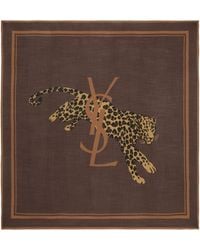 Saint Laurent - Leopard Tuch - Lyst