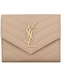 Saint Laurent - Small Monogram Matelassé Envelope Wallet - Lyst