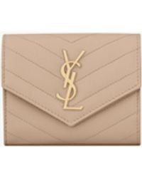 Saint Laurent - Small Monogram Matelassé Envelope Wallet - Lyst