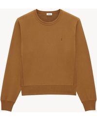 Saint Laurent - Sweatshirt aus Baumwoll-Jersey mit Logostickerei - Lyst