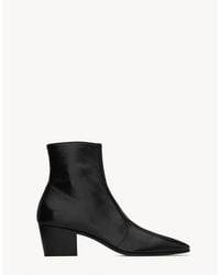 Saint Laurent - Vassili Stiefel Mit Reißverschluss Aus Glattleder - Lyst