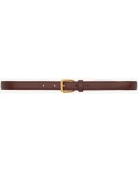 Saint Laurent - Rectangular Buckle Thin Belt - Lyst