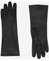 Saint Laurent Handschuhe aus leder - Schwarz