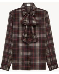 Saint Laurent - Saint Laone Sizerent カサンドラ シャツ（タータン シルククレープ） - Lyst