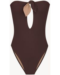 Saint Laurent - Tied Strapless Swimsuit - Lyst