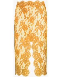 Saint Laurent - Split Pencil Skirt - Lyst