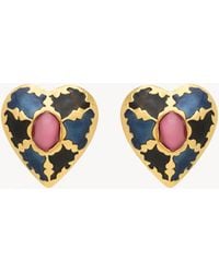 Saint Laurent - Heart Earrings - Lyst