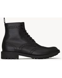 Saint Laurent - Antoine Bottes Richelieu En Cuir Lisse - Lyst