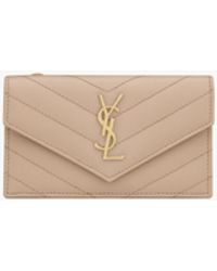 Saint Laurent - Saint Laone Sizerent Cassandre Matelassé Fragments Flap Card Case - Lyst