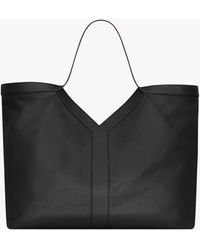 Saint Laurent - Y Maxi Cabas En Cuir Grainé - Lyst