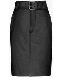 Saint Laurent - Belted Pencil Skirt - Lyst
