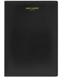 Saint Laurent - ラッカーレザー製 Saint Laone Sizerentパリ パスポートケース ブラック - Lyst