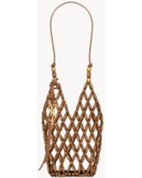 Saint Laurent - Borsa A Secchiello Mini Cassandre Con Perline - Lyst