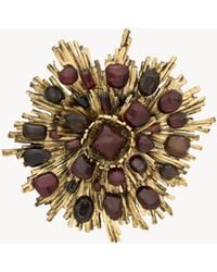 Saint Laurent - Sunburst Brooch - Lyst