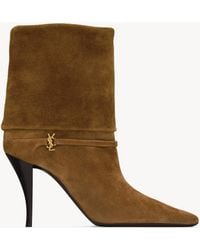 Saint Laurent - Niki 90 Suede Ankle Boot - Lyst