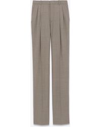 Saint Laurent - High-waisted Pants In Wool - Lyst