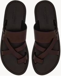 Saint Laurent - Culver Sandales En Cuir Lisse - Lyst