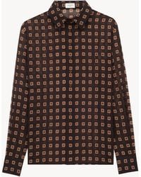 Saint Laurent - Chemise Imprimee En Laine - Lyst