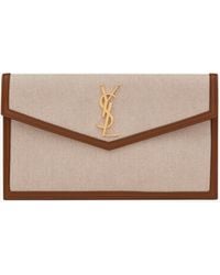Saint Laurent - Uptown Tasche Aus Canvas One Sizend Glattleder - Lyst