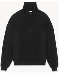 Saint Laurent - Cotton Fleece Sweatshirt - Lyst