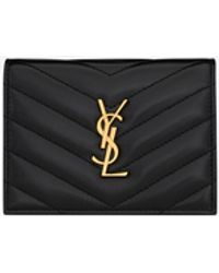 Saint Laurent - Cassandre Matelassé Flap Card Case - Lyst