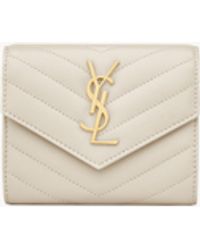 Saint Laurent - Cassandre Matelassé Compact Tri Fold Wallet - Lyst