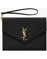 Saint Laurent - Monogram Envelope Pouch - Lyst