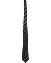 Saint Laurent - Striped Wide Tie - Lyst