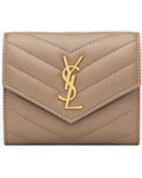 Saint Laurent - Cassandre Matelassé Compact Tri-Fold Wallet - Lyst