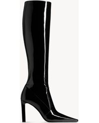 Saint Laurent - Francoise Bottes En Cuir Verni - Lyst