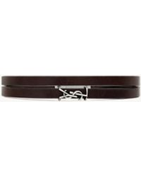 Saint Laurent - Cassandre Double-wrap Bracelet In Leather - Lyst