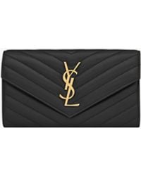 Saint Laurent - Large Cassandre Matelassé Envelope Wallet - Lyst