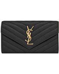 Saint Laurent - Large Cassandre Matelassé Envelope Wallet - Lyst