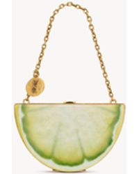 Saint Laurent - Evening Mini Lemon Clutch - Lyst