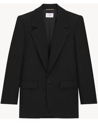 Saint Laurent - Jacke Aus Grain De Poudre - Lyst