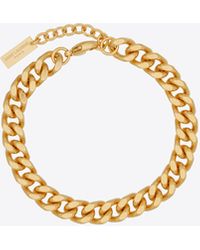 Saint Laurent - Medium Curb Chain Bracelet In Metal - Lyst