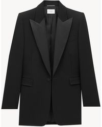 Saint Laurent - Saint Laone Sizerent タキシードジャケット（グレインドプードル） - Lyst