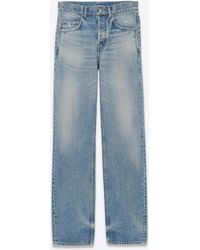 Saint Laurent - Long baggy Jeans In Charlotte Blue Denim - Lyst