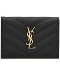 Saint Laurent - Saint Laone Sizerent Cassandre Matelassé Flap Card Case - Lyst