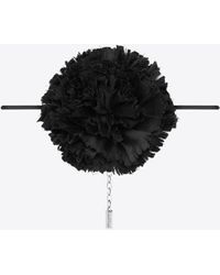 Saint Laurent - Blumen-halskette aus seiden-satin schwarz - Lyst