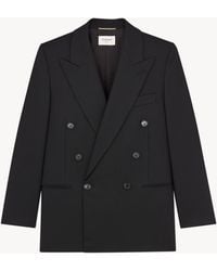 Saint Laurent - Double-Breasted Short Jacket - Lyst