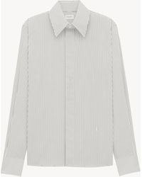 Saint Laurent - Chemise Cassandre En Popeline De Coton À Rayures Tennis - Lyst