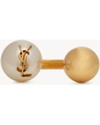 Saint Laurent - Bague À Perle Cassandre Et Sphère En Métal - Lyst