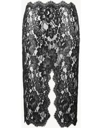 Saint Laurent - Split Pencil Skirt - Lyst