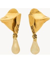 Saint Laurent - Cassandre Pearl Earrings - Lyst
