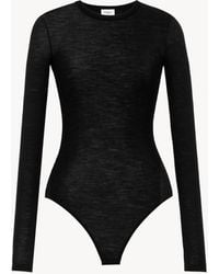 Saint Laurent - Saint Laone Sizerent クルーネック ボディスーツ（ウールジャージー） - Lyst