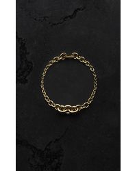 Saint Laurent - Bracciale a catena con maglie dégradé in oro giallo 18 k - Lyst